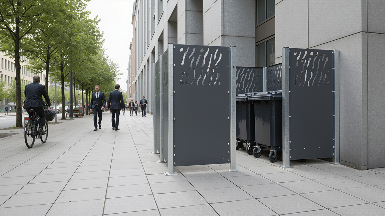 cache conteneurs metal